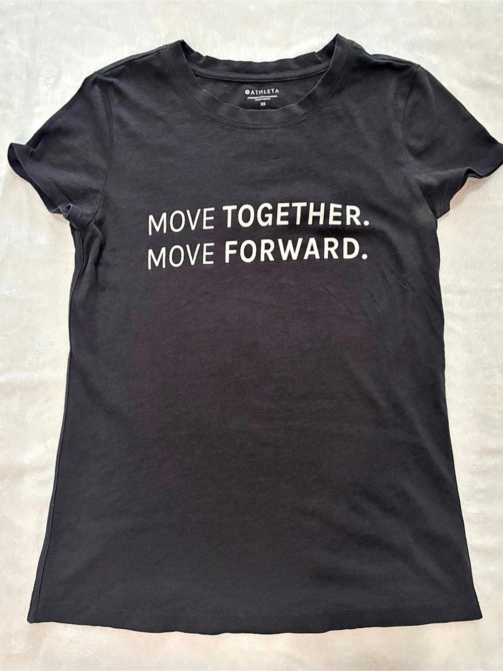 Athleta Move Together Move Forward Graphic Tee Women's Black Tee Size XS